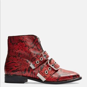 Topshop Alex Leather Low Ankle Boots